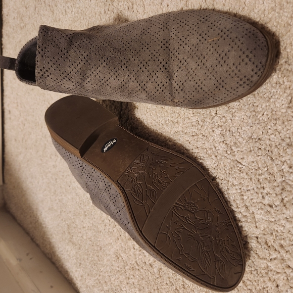 Gray Suede Ankle Boots - Picture 2 of 4